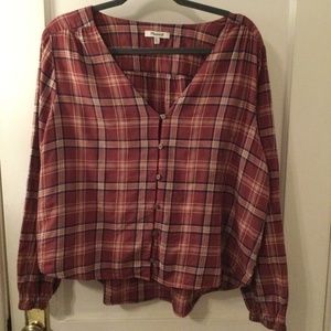 Madewell Plaid Blouse - XL
